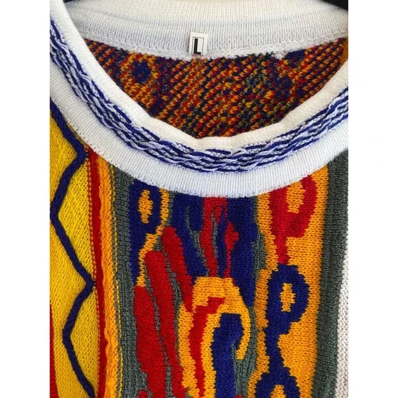 Notorious Coogi Style Sweater 90s Hip Hop Fashion BIG Costume Biggie Smalls 3D - Picture 7 of 13